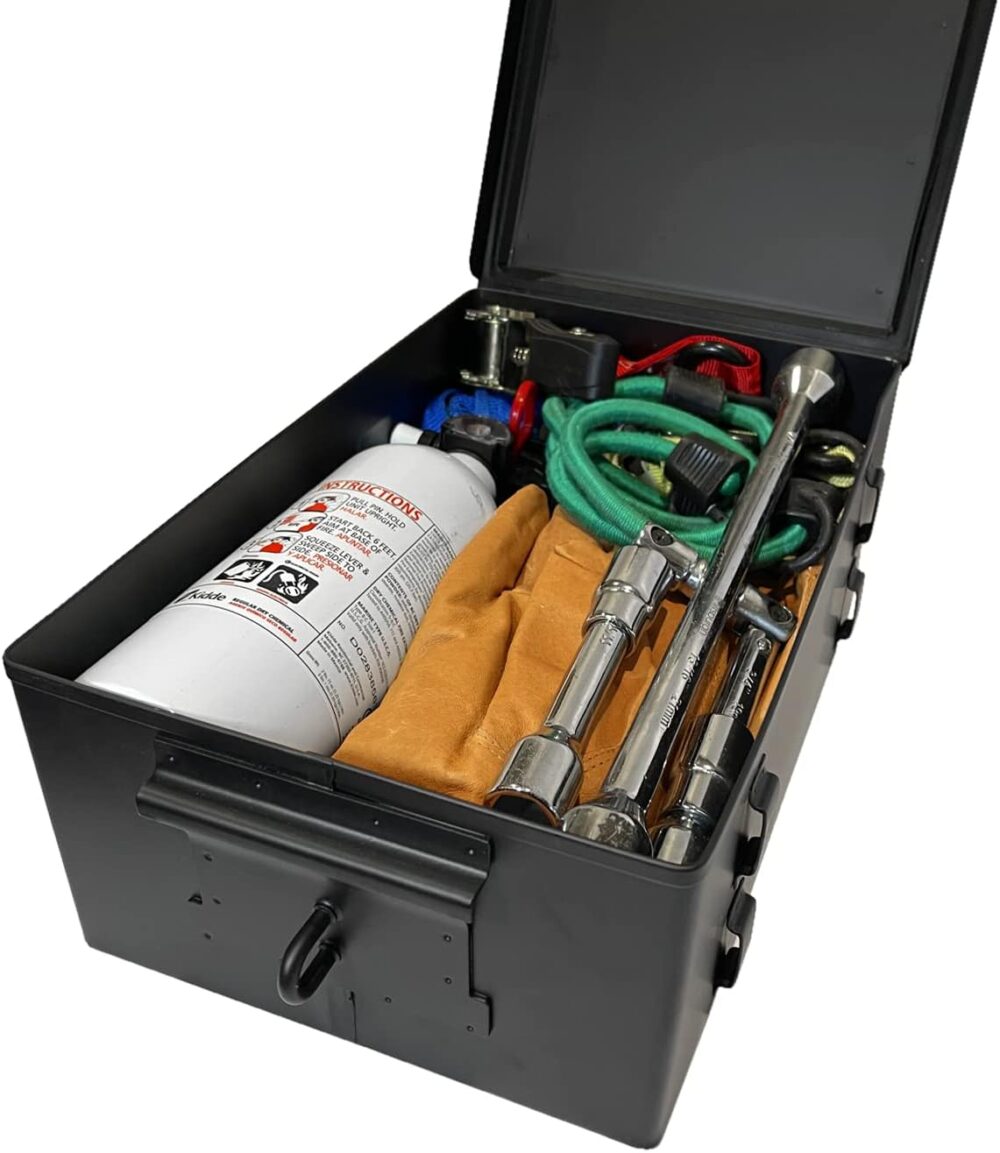 Black Sierra Heavy Duty Steel Ammo Can, Lockable & Water Resistant Box for any Caliber Ammunition, Airtight Military Storage 30/50 Cal, Durable Utility Box for Pistol, Shotgun, Rifle, Gifts For Him - Image 2