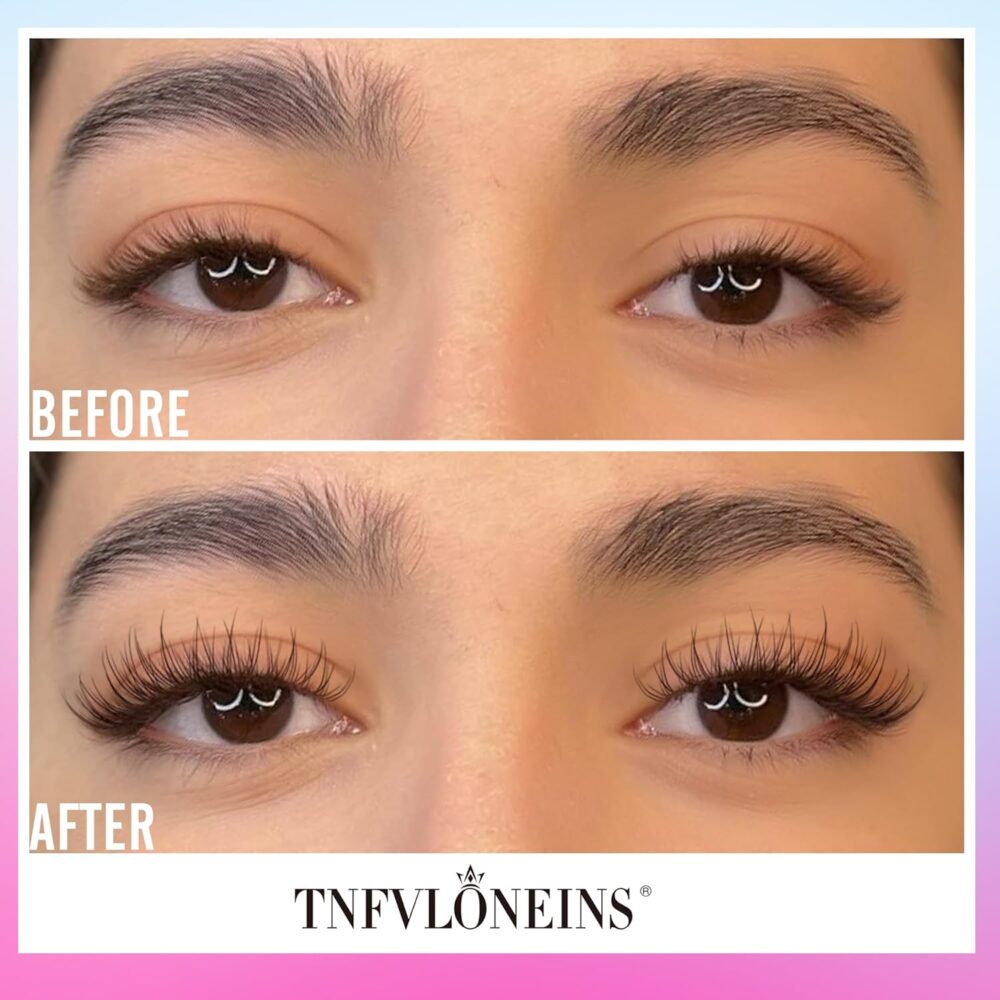 Natural Lash Extension Kit 168Pcs Lash Clusters Kit Wispy Eyelash Extensions 9-12MM Individual Lashes Extensions with Bond and Seal Lash Glue and Eyelash Extension Tweezers DIY at Home by TNFVLONEINS - Image 3
