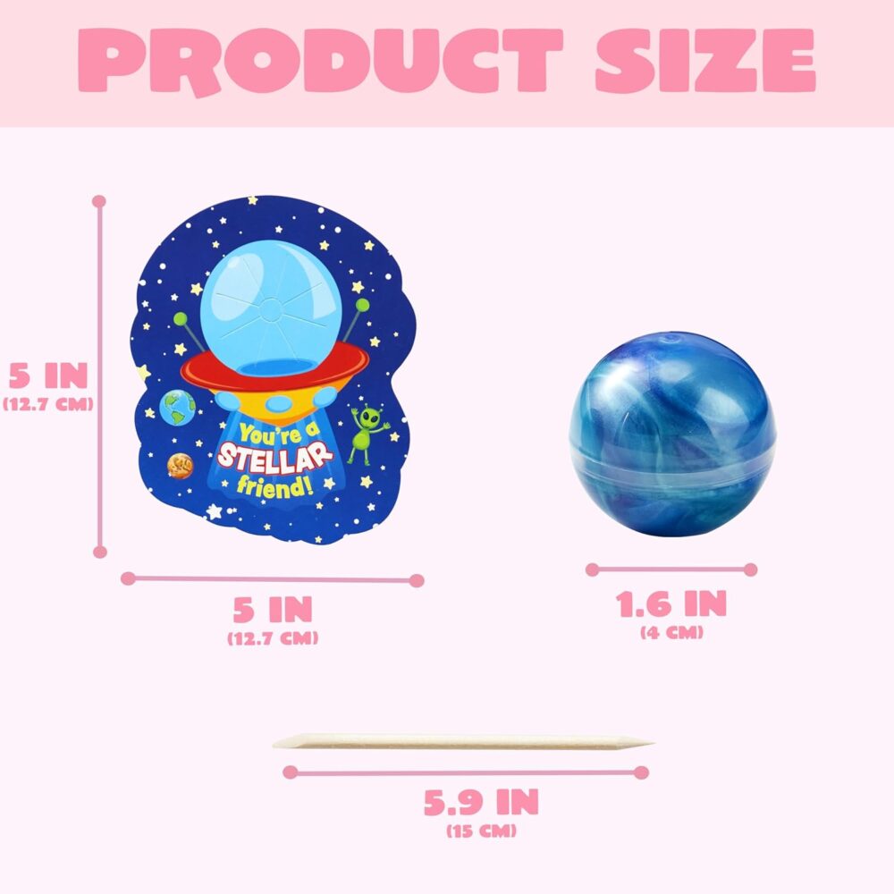 JOYIN 30 Packs Valentine's Day Gift Cards with Slime, Galaxy Slime Stress Relief Fidget Toy for Kids Party Favor, Classroom Exchange Prizes, Valentine Party Favors - Image 5