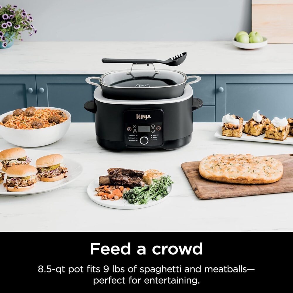 Ninja MC1010 Foodi PossibleCooker PLUS - Sous Vide & Proof 6-in-1 Multi-Cooker, with 8.5 Quarts, Slow Cooker, Dutch Oven & More, Glass Lid & Integrated Spoon, Nonstick, Oven Safe Pot to 500°F, Black - Image 7