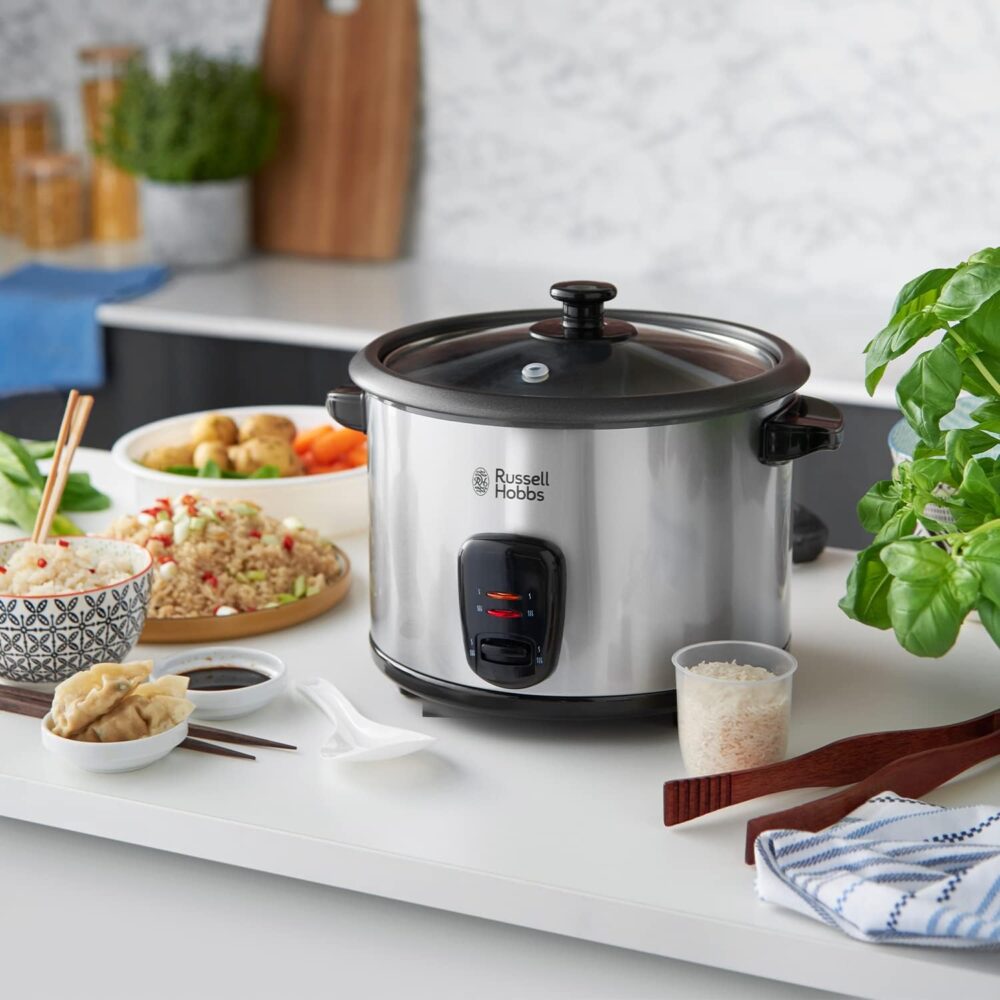 Electric Rice Cooker & Steamer - 1.8L (10 cup) Keep warm function, Removable non stick bowl, Easy to clean, Steamer basket, measuring cup & spoon inc, Energy saving, 700W, 19750 - Image 3