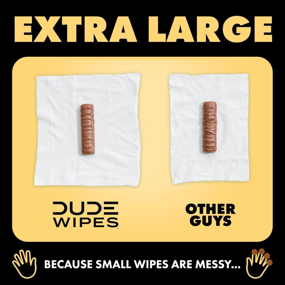DUDE Wipes - Flushable Wipes - 6 Pack, 288 Wipes - Shea BUTTer Smooth Extra-Large Adult Wet Wipes - Vitamin-E & Aloe - Septic and Sewer Safe - Image 6