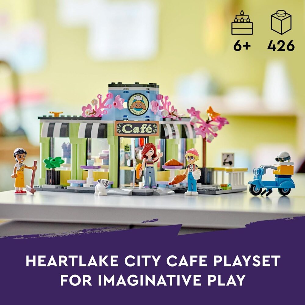 Friends Heartlake City Café Toy for Kids, Bakery Building Set, Birthday Gift Idea for 6 Plus Year Old Girls and Boys, with 3 Mini-Dolls and a Dog Figure 42618 - Image 3