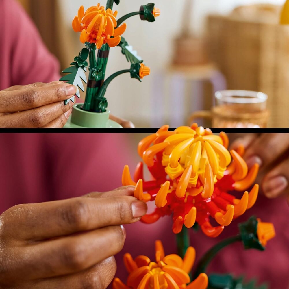 Botanicals Chrysanthemum Artificial Flower Building Set - Faux Plant Gift for Mothers - Creative Model Kit for Adults to Build - Home Office Decor from the Botanical Collection - 10368 - Image 3